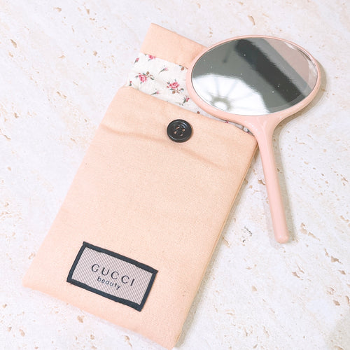GUCCI Beauty Compact Makeup Mirror Hand Mirror Handheld With Pouch