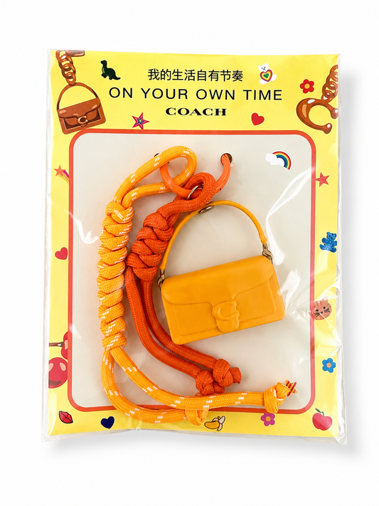 Coach Yellow Tabby Bag Charm Red Key Ring KeyChain