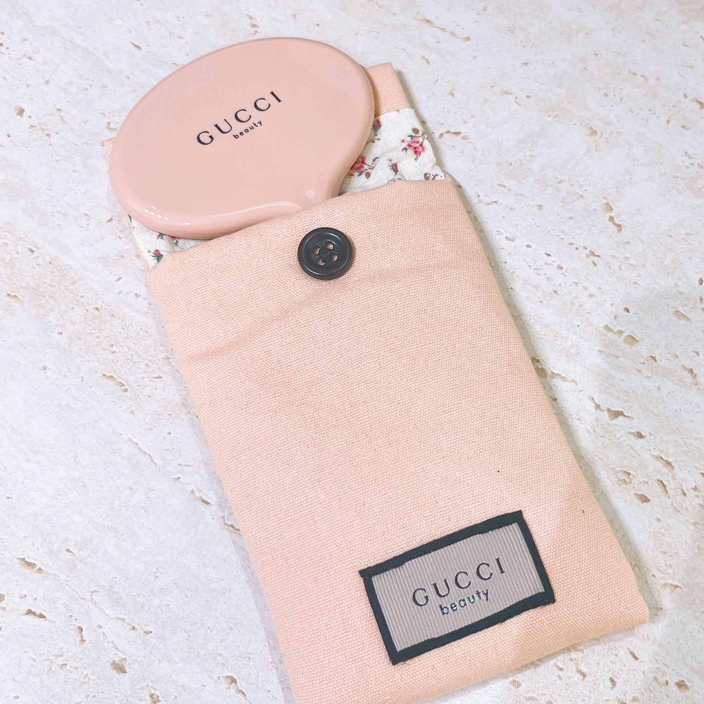 GUCCI Beauty Compact Makeup Mirror Hand Mirror Handheld With Pouch