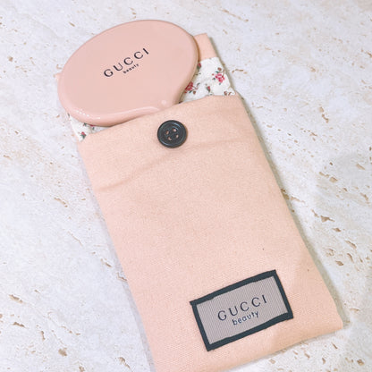 GUCCI Beauty Compact Makeup Mirror Hand Mirror Handheld With Pouch