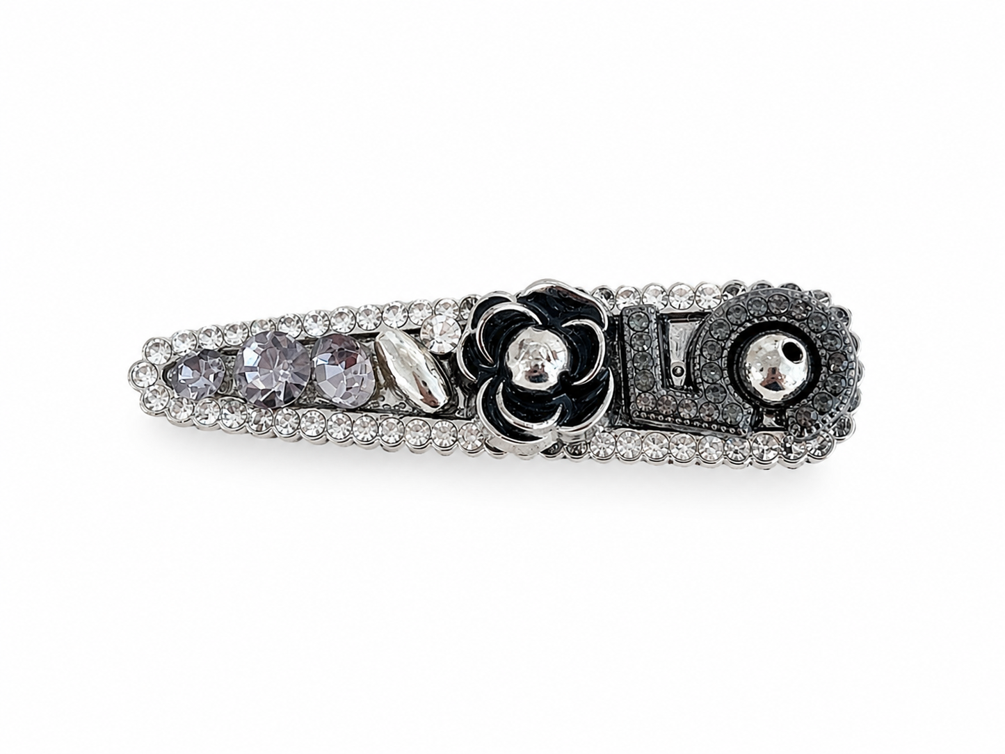 Luxury Tweed-Style Rhinestone Hair Clips