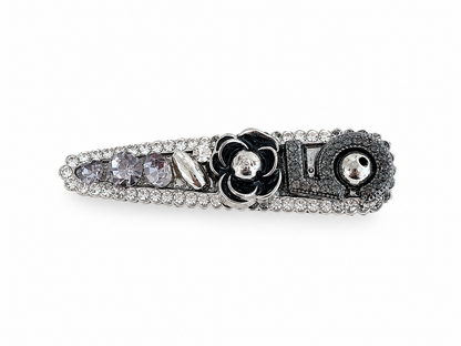 Luxury Tweed-Style Rhinestone Hair Clips