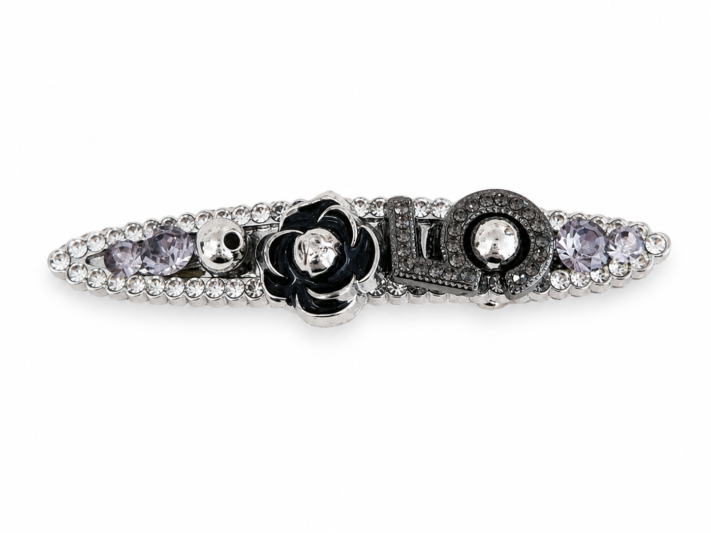Luxury Tweed-Style Rhinestone Hair Clips