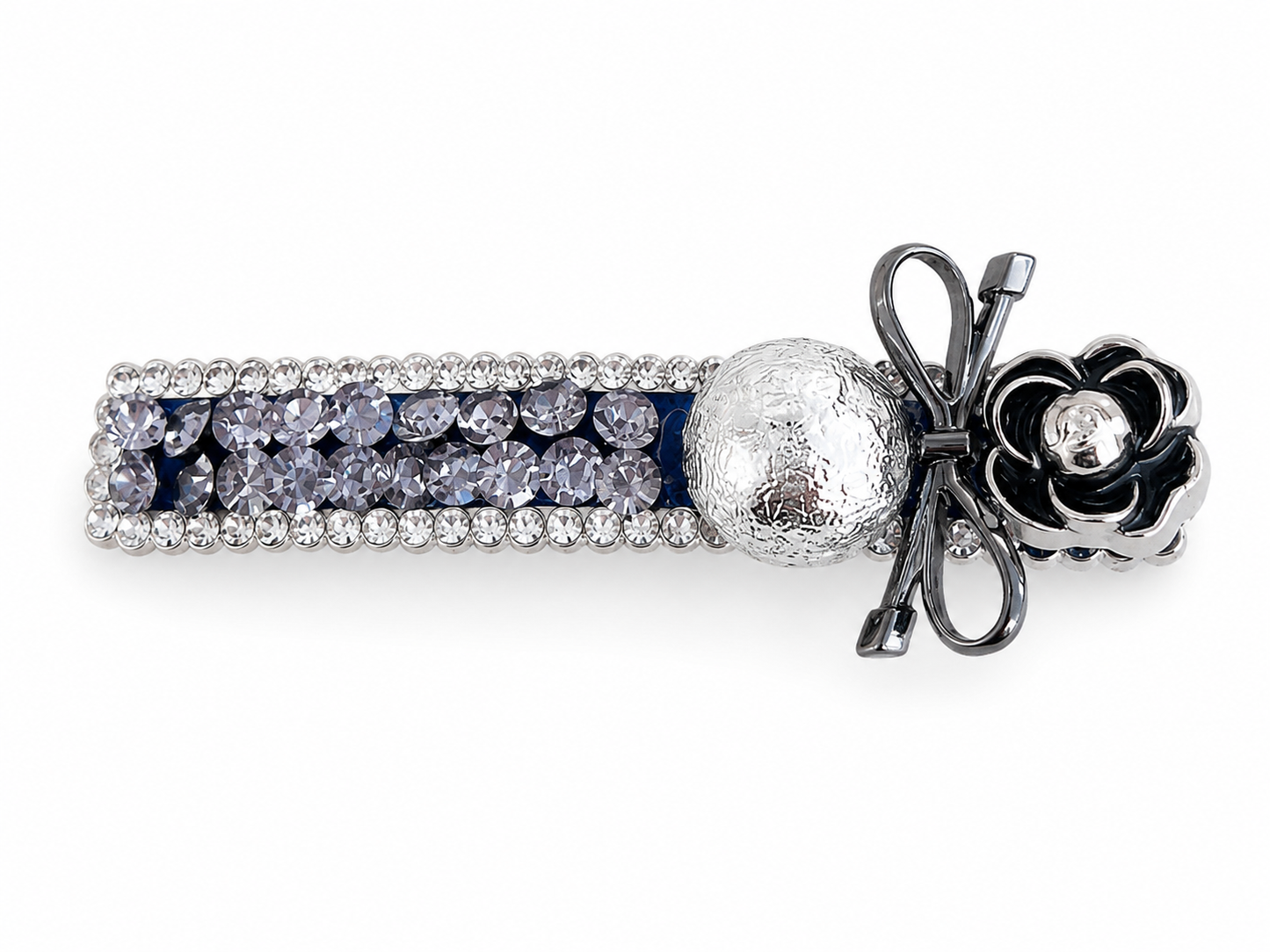 Luxury Tweed-Style Rhinestone Hair Clips