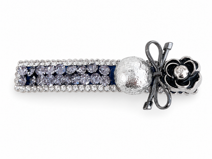 Luxury Tweed-Style Rhinestone Hair Clips