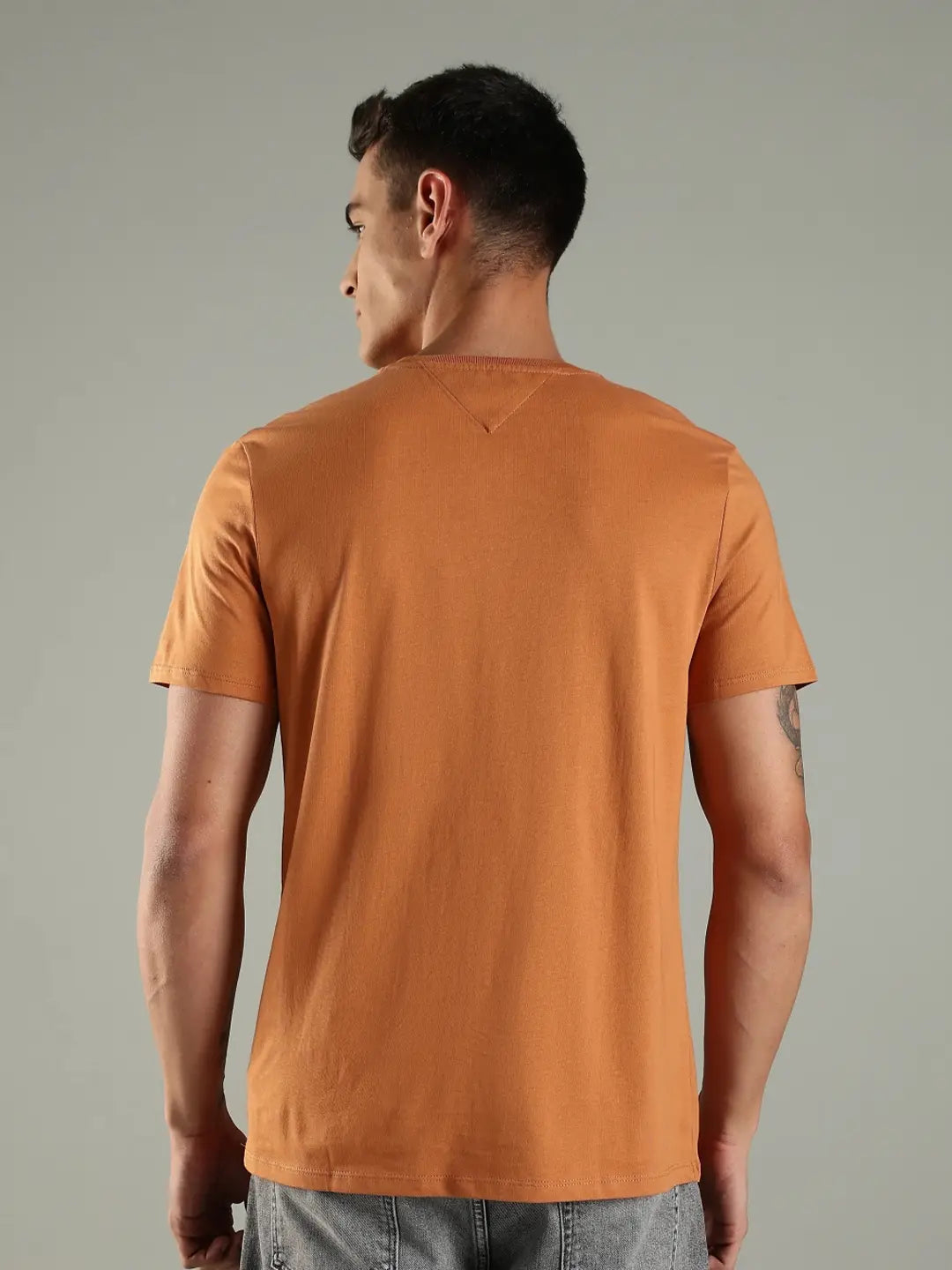 Tommy Hilfiger Cotton Short Sleeves Round Neck T-shirt Brown