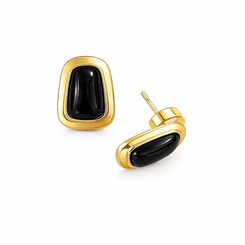 Obsidian Cabochon Studs