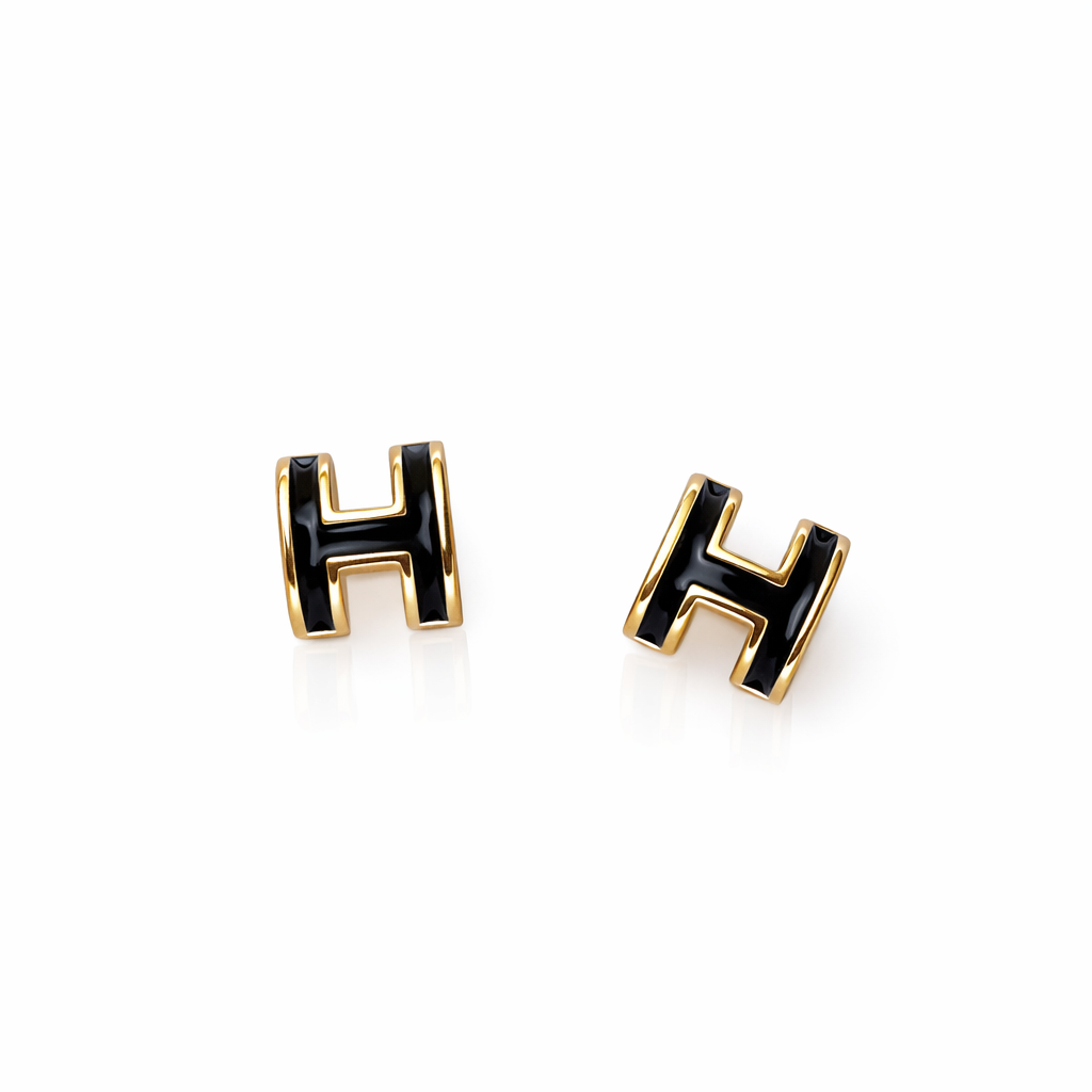 Mini Pop H Earrings Black