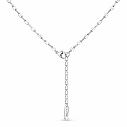 Floating Crystal Perfume Bottle Necklace – Silver