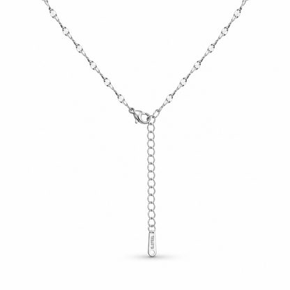 Twin Swan Amethyst Crystal Necklace – Silver