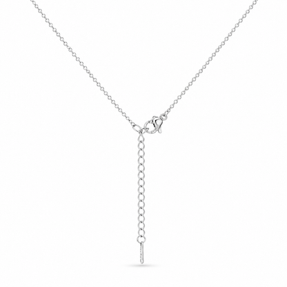 Pearl Bee Crystal Necklace – Silver