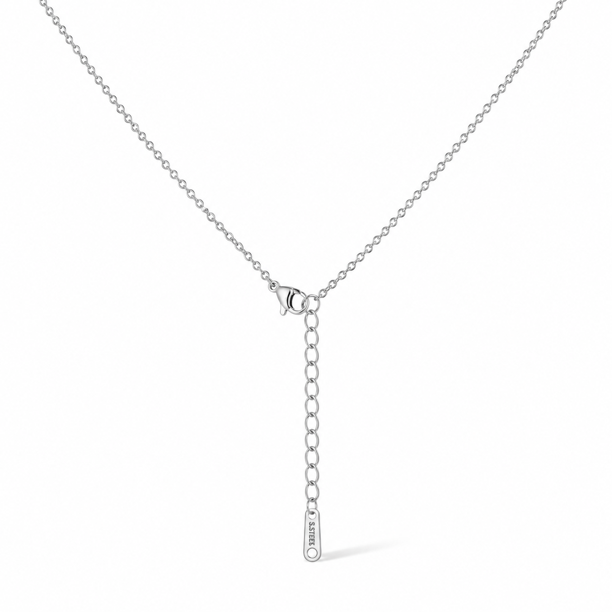 Open Heart Crystal Necklace – Silver