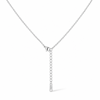 Open Heart Crystal Necklace – Silver