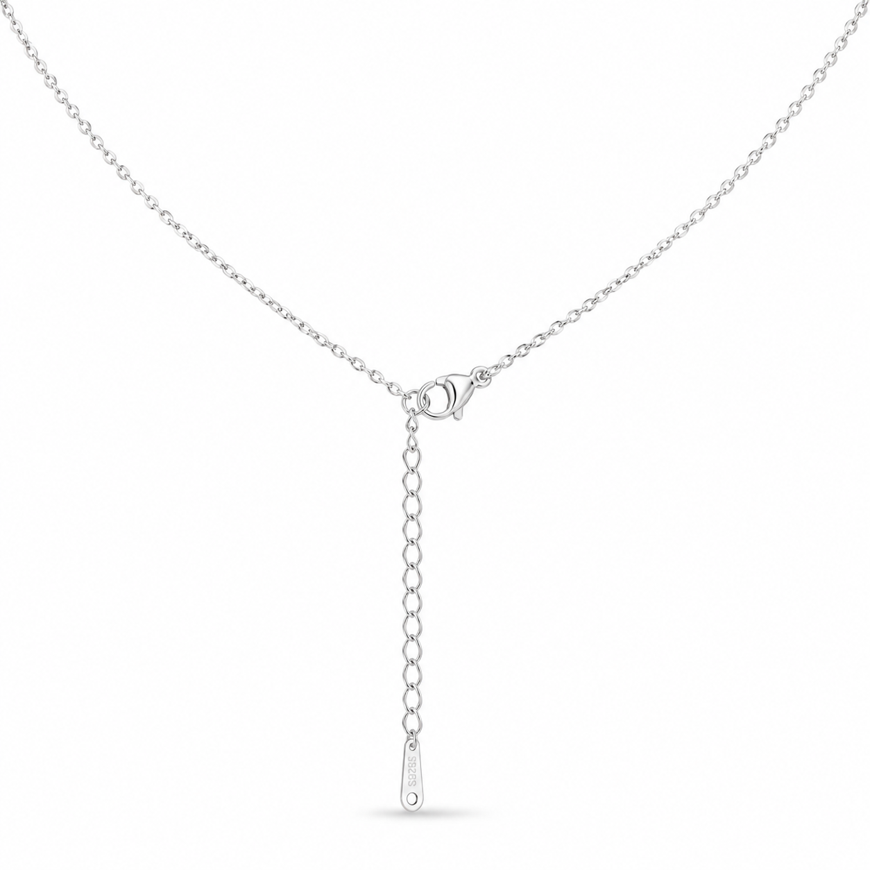 Snowflake Crystal Cluster Necklace – Silver