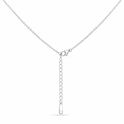 Twin Star Circle Necklace – Silver