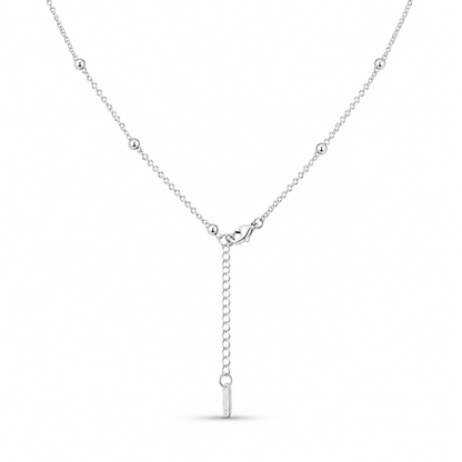 Minimalist Heart Bead Necklace – Silver