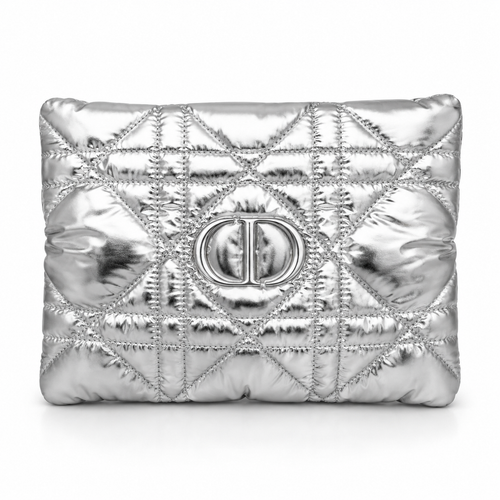 Dior Cannage silver pouch