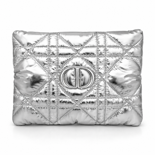 Dior Cannage silver pouch