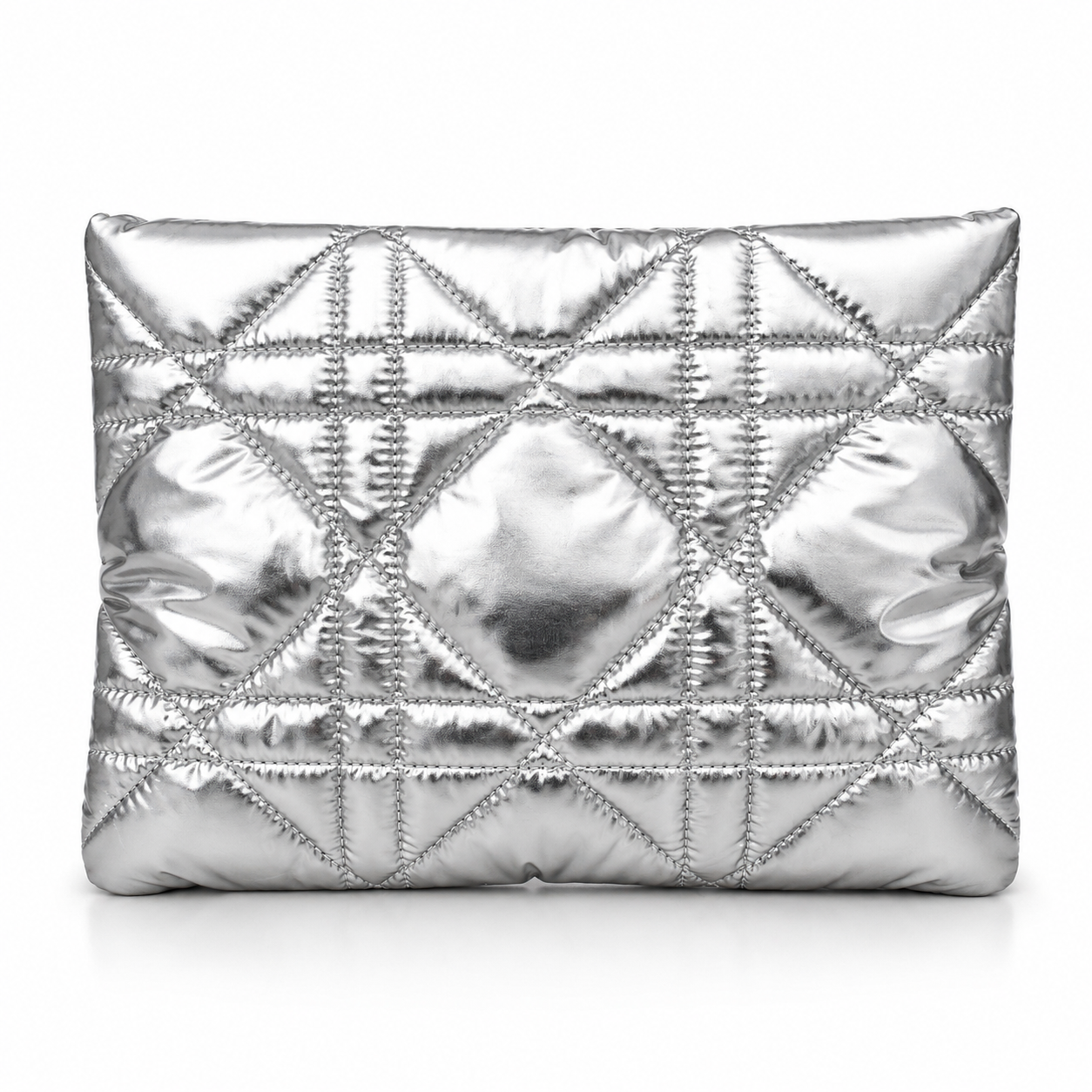 Dior Cannage silver pouch