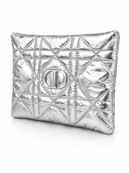 Dior Cannage silver pouch