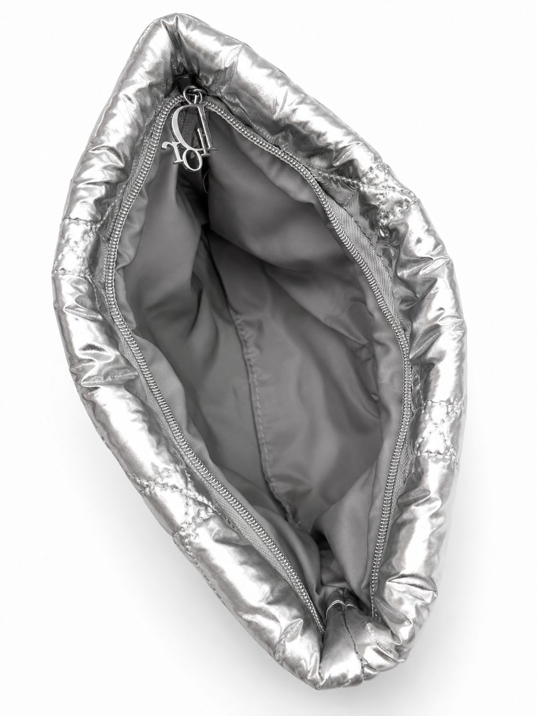 Dior Cannage silver pouch