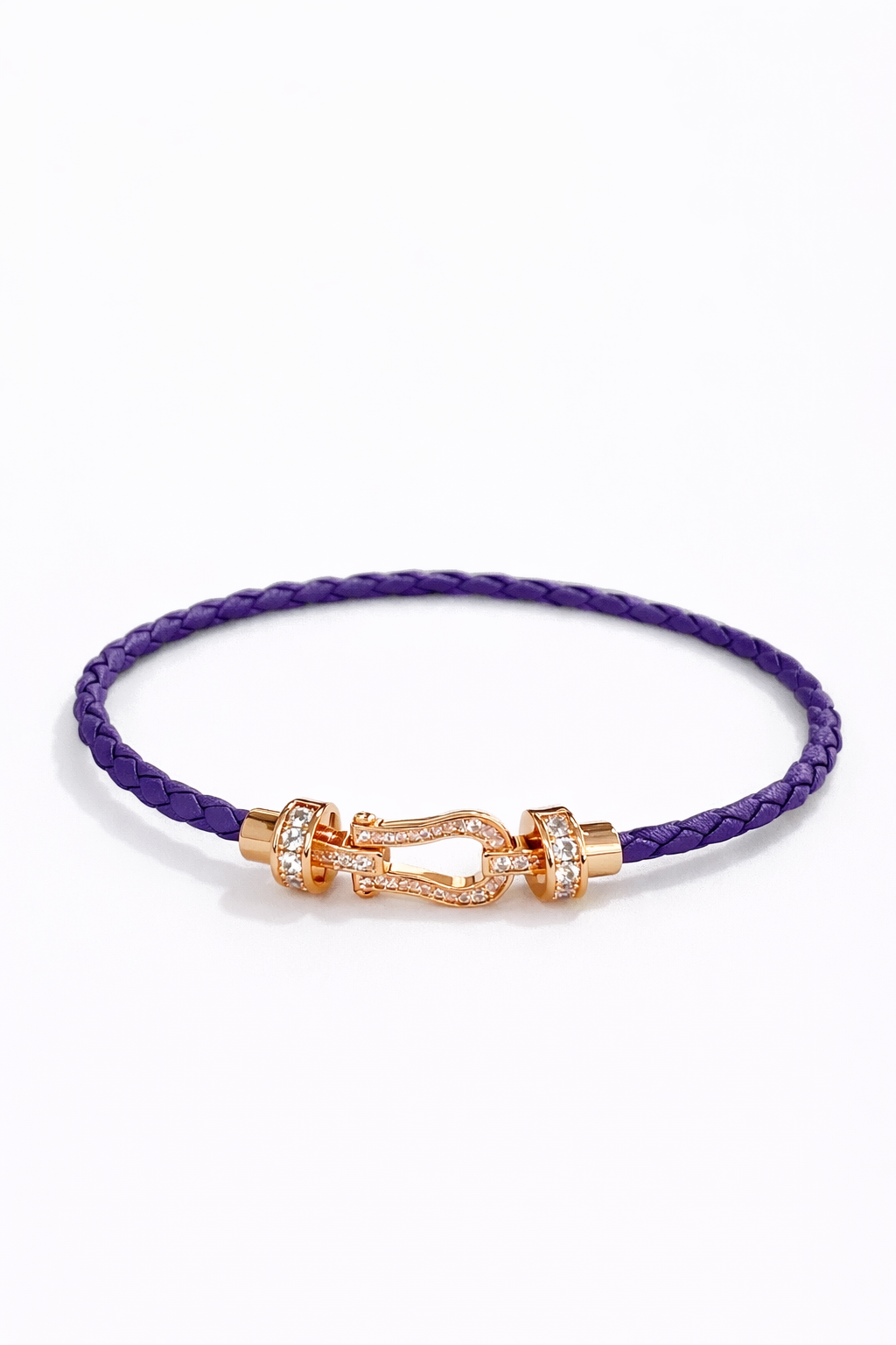 Horseshoe buckle Purple braided rope