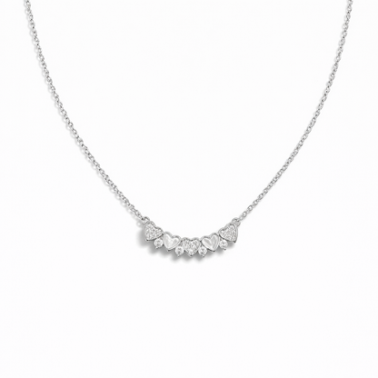 Heart-shaped and round pendant necklace