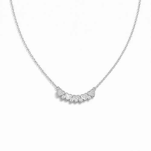Heart-shaped and round pendant necklace