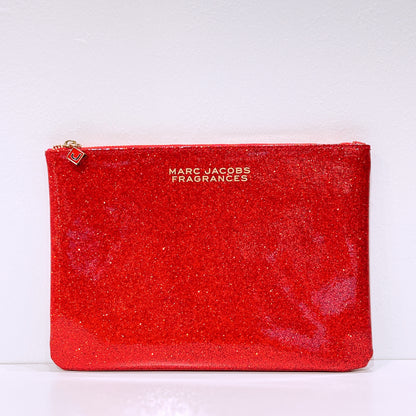 Marc Jacobs Fragrances Red Glitter Faux Leather Clutch