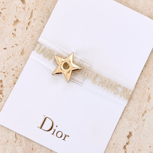 Dior Bracelet choker Gold Star Charm Ribbon type Logo Novelty Limited