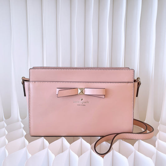 Kate Spade Pink Leather Beacon Court Angelica Crossbody Bag