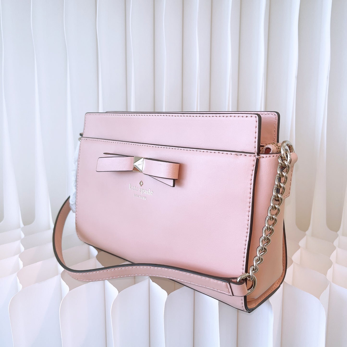 Kate Spade Pink Leather Beacon Court Angelica Crossbody Bag