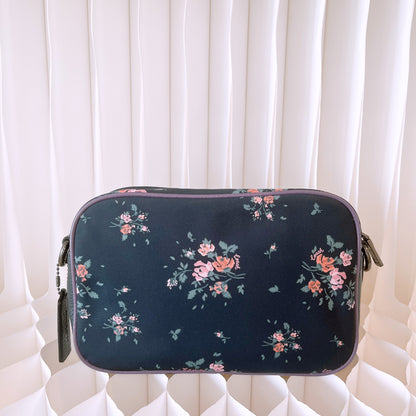 Coach Court Crossbody 91020 Rose Bouquet Print Nylon Camera Bag