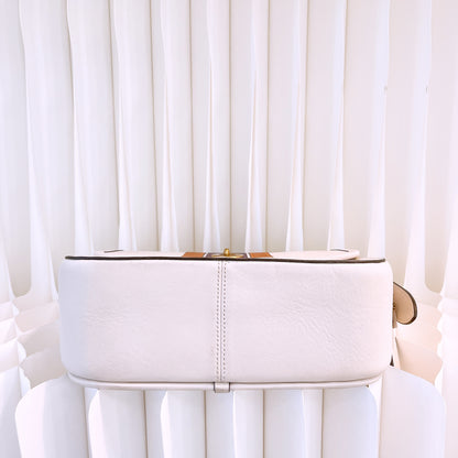 Coach Rambler Vasity Stripe Shoulder Messenger Bag In CHALK MULTI Leather