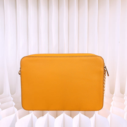 Michael Kors Jet Set Large Saffiano Leather Crossbody Bag in Yellow