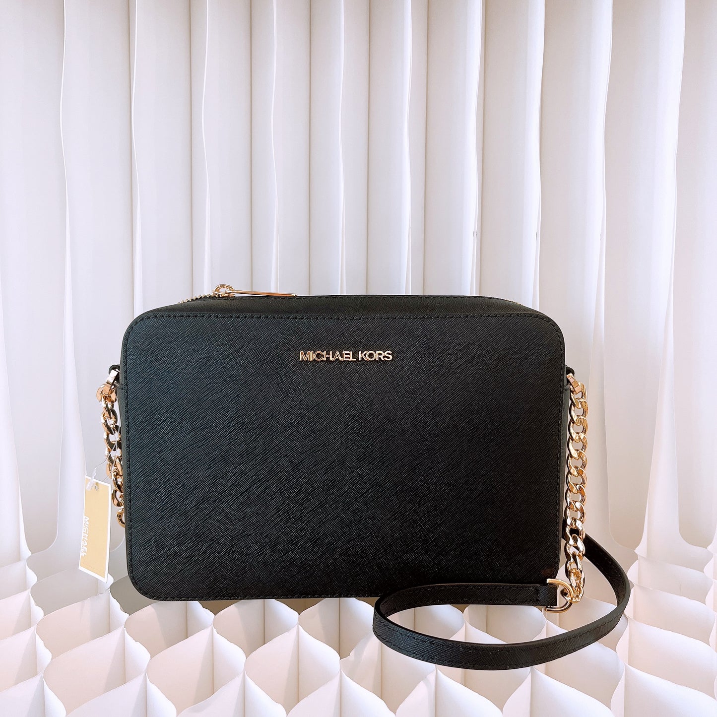 Michael Kors Jet Set Large East West Crossbody Black Saffiano