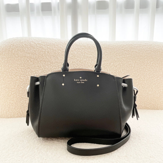 Kate Spade TEGAN Medium Satchel Black Pebbled Leather
