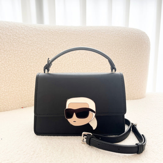 Karl Lagerfeld Ikon Lock leather cross body bag