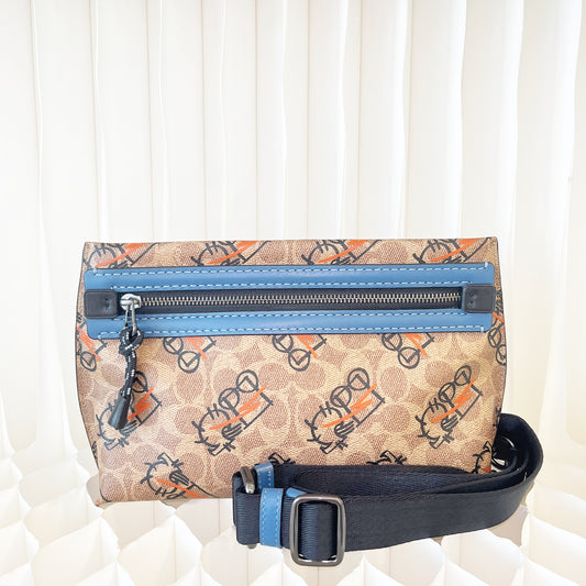 Coach Academy Clutch Sling Bag in Signature Canvas