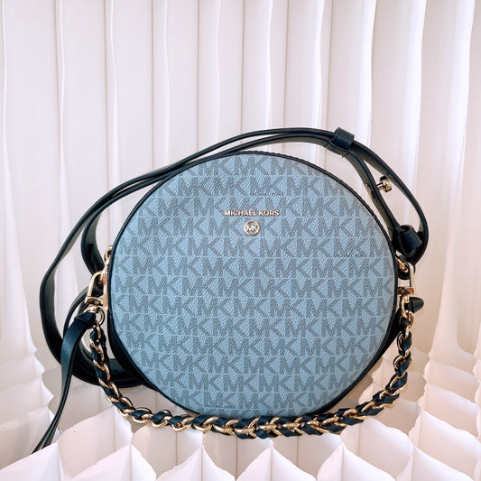 Michael Kors Delancey Medium Two-Tone Logo and Leather Canteen