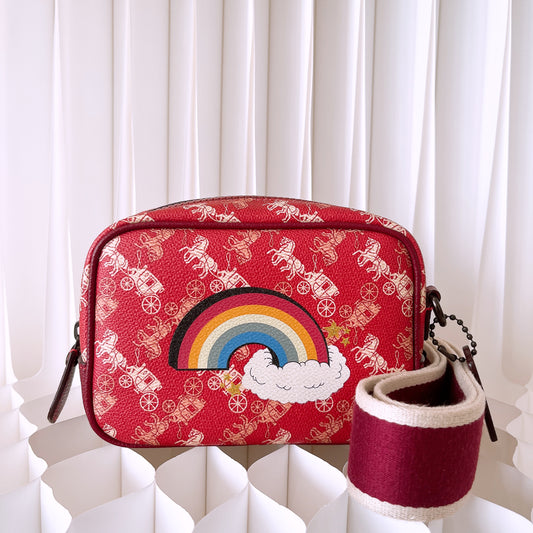 Coach Camera Bag 16 With Horse And Carriage Print And Rainbow