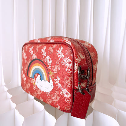 Coach Camera Bag 16 With Horse And Carriage Print And Rainbow