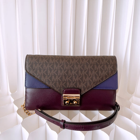 Michael Kors Sloan Leather and Logo Chain Wallet