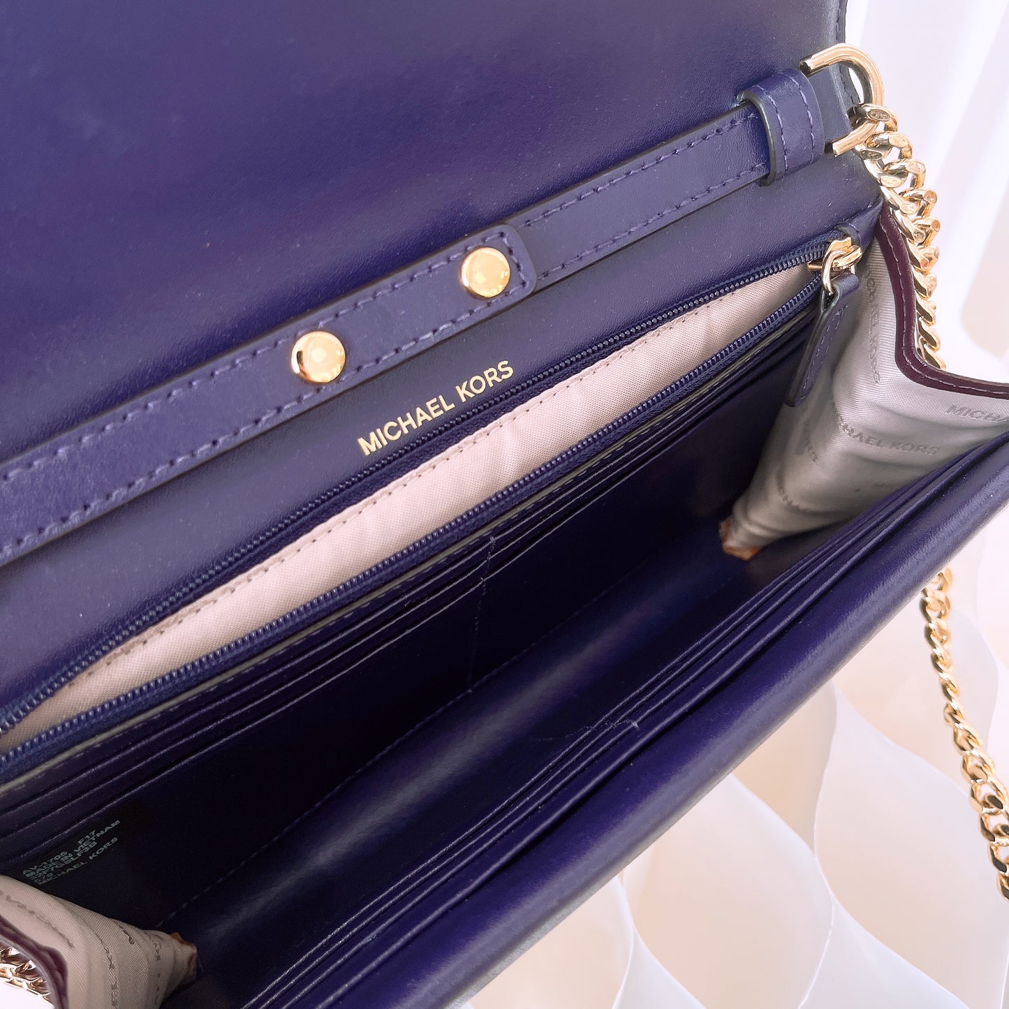 Michael Kors Sloan Leather and Logo Chain Wallet