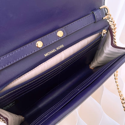 Michael Kors Sloan Leather and Logo Chain Wallet