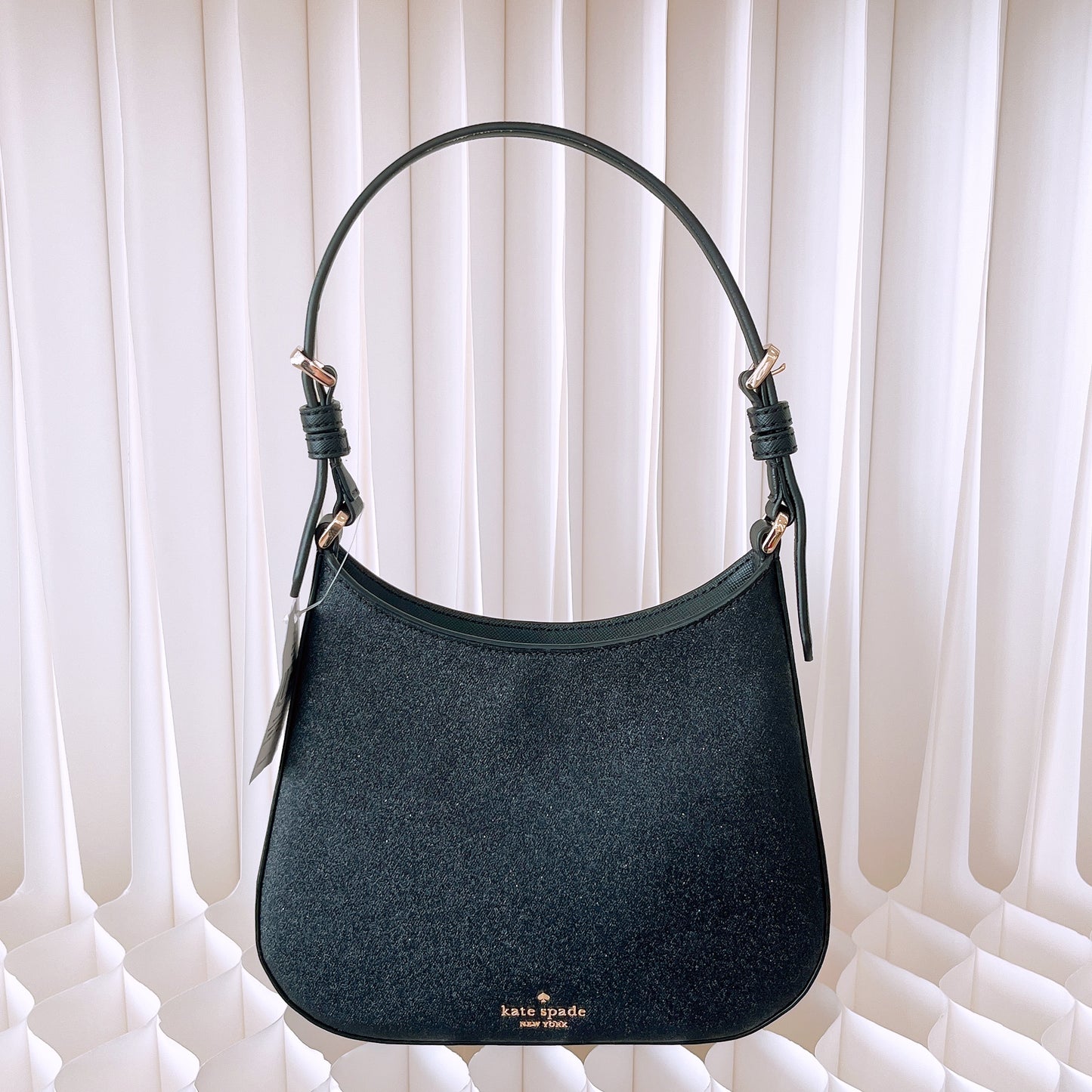 Kate Spade Glimmer Black Leather Shoulder Bag