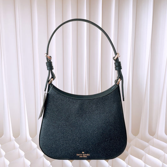 Kate Spade Glimmer Black Leather Shoulder Bag