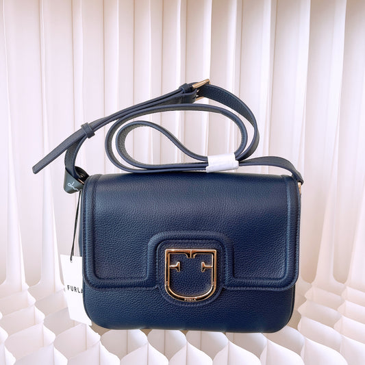 Furla Joy Navy Leather Crossbody