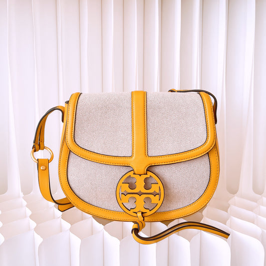 Tory Burch Miller Canvas Quadrant Saddle Bag