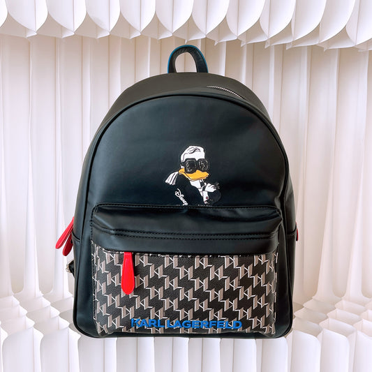 Karl Lagerfeld Kl X Disney Donald Duck On Shade Backpack In Black